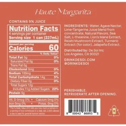 Sparkling Non-Alcoholic Aperitif - Haute Margarita (4 Drinks, 8 Fl Oz. Each)