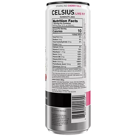 Celsius Live Fit Sparkling Energy Drink - No Sugar - Cherry Cola 2 Celsius Live Fit Sparkling Energy Drink - No Sugar - Cherry Cola