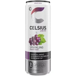 Celsius Live Fit Sparkling Energy Drink - No Sugar - Grape Rush