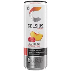 Celsius Live Fit Sparkling Energy Drink - No Sugar - Raspberry Peach