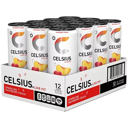 Celsius Live Fit Sparkling Energy Drink - No Sugar - Raspberry Peach 3 Celsius Live Fit Sparkling Energy Drink - No Sugar - Raspberry Peach 3