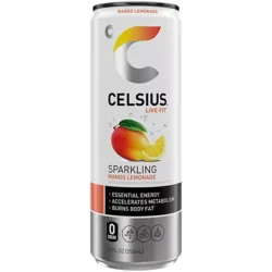 Celsius Sparkling Energy Drink - No Sugar or Preservatives - Mango Lemonade