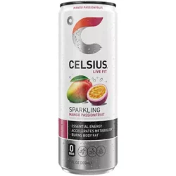 Celsius Sparkling Energy Drink - No Sugar or Preservatives - Mango Passionfruit