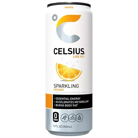 Celsius Sparkling Energy Drink - No Sugar or Preservatives - Orange Celsius Sparkling Energy Drink - No Sugar or Preservatives - Orange