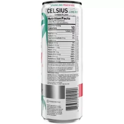 Celsius Sparkling Energy Drink - No Sugar or Preservatives - Peach Vibe