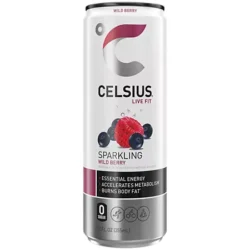 Celsius Sparkling Energy Drink - No Sugar or Preservatives - Wild Berry