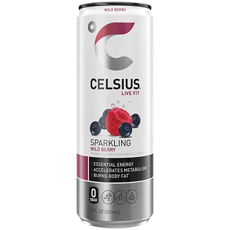 Celsius Sparkling Energy Drink - No Sugar or Preservatives - Wild Berry Celsius Sparkling Energy Drink - No Sugar or Preservatives - Wild Berry
