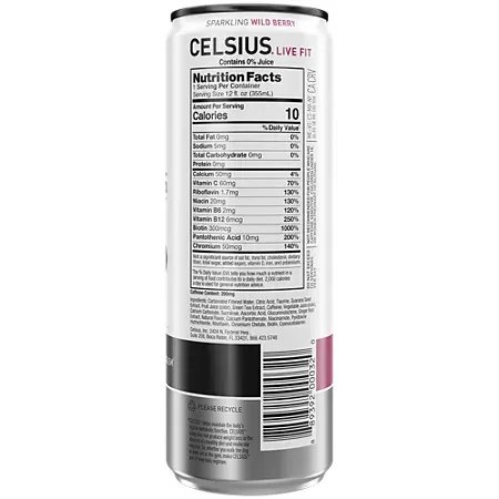 Celsius Sparkling Energy Drink - No Sugar or Preservatives - Wild Berry 2 Celsius Sparkling Energy Drink - No Sugar or Preservatives - Wild Berry