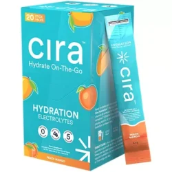 Cira Hydrate On-The-Go Hydration Electrolytes - Peach Mango (20 Stick Packs)
