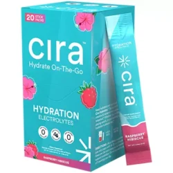 Cira Hydrate On-The-Go Hydration Electrolytes - Raspberry Hibiscus (20 Stick Packs)