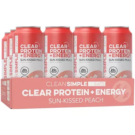 Clear Protein + Energy Drink - Grass-Fed Whey Protein - Sun-Kissed Peach 3 Clear Protein + Energy Drink - Grass-Fed Whey Protein - Sun-Kissed Peach