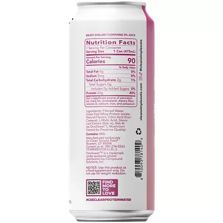 Clear Protein Water - 20g Grass-Fed Whey Protein - Dragon Fruit 1 Clear Protein Water - 20g Grass-Fed Whey Protein - Dragon Fruit (16 Fl Oz. / 12 Drinks)