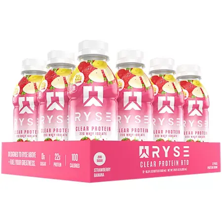 Clear Whey Protein Drink - 22g Whey Isolate - Strawberry Banana 2 Clear Whey Protein Drink - 22g Whey Isolate - Strawberry Banana (16.9 Fl Oz. / 12 Drinks)