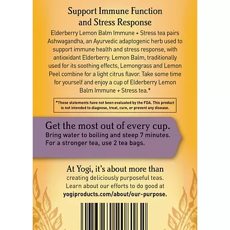 Elderberry Lemon Balm Immune & Stress Support Tea - Caffeine Free 2 Elderberry Lemon Balm Immune & Stress Support Tea - Caffeine Free (16 Tea Bags)