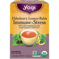 Elderberry Lemon Balm Immune & Stress Support Tea - Caffeine Free (16 Tea Bags)