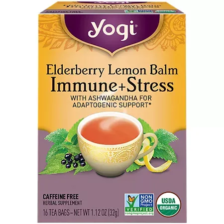 Elderberry Lemon Balm Immune & Stress Support Tea - Caffeine Free Elderberry Lemon Balm Immune & Stress Support Tea - Caffeine Free (16 Tea Bags)