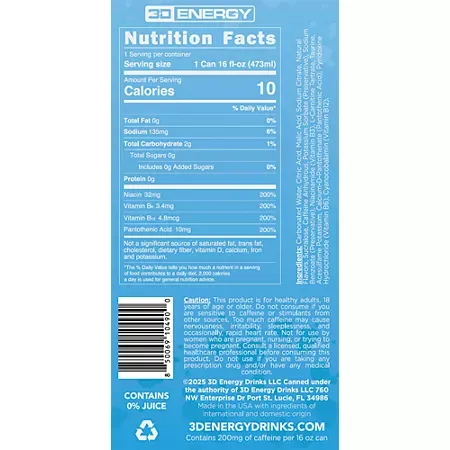 Energy Drink - Blueberry Mist 3 Energy Drink - Blueberry Mist