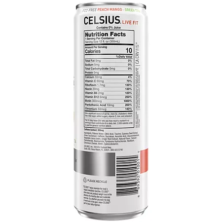 Fizz-Free Energy Drink - Sugar Free - Peach Mango & Green Tea 2 Fizz-Free Energy Drink - Sugar Free - Peach Mango & Green Tea