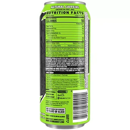 GHOST Energy Drink - Zero Sugar - EDC Electric Limeade 3 GHOST Energy Drink - Zero Sugar - EDC Electric Limeade