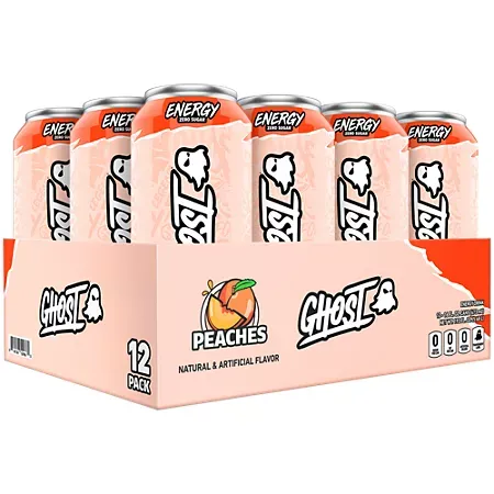 GHOST Energy Drink - Zero Sugar - Peaches 4 GHOST Energy Drink - Zero Sugar - Peaches