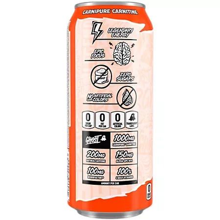 GHOST Energy Drink - Zero Sugar - Peaches 6 GHOST Energy Drink - Zero Sugar - Peaches