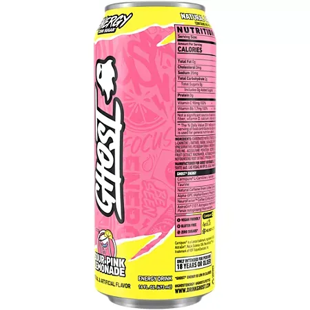 GHOST Energy Drink - Zero Sugar - Sour Pink Lemonade 2 GHOST Energy Drink - Zero Sugar - Sour Pink Lemonade