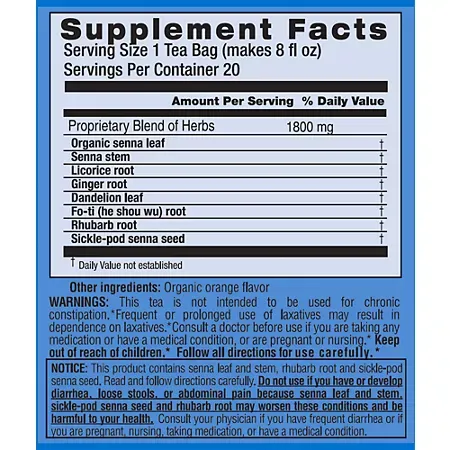 Herbal Laxative Tea - Caffeine-Free (20 Tea Bags)1 Herbal Laxative Tea - Caffeine-Free (20 Tea Bags)