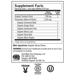 Honey Chai Turmeric Vitality - Organic Sweet & Spicy Blend (16 Tea Bags)