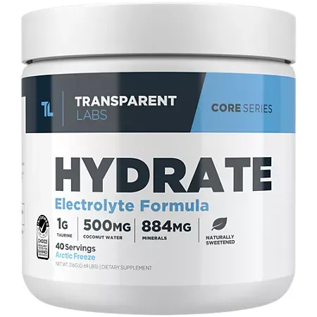 Hydrate – Electrolyte Formula – Arctic Freeze Hydrate – Electrolyte Formula – Arctic Freeze (0.69 lbs./40 Servings)