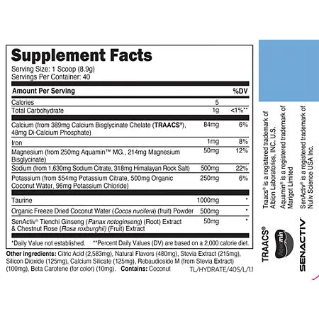 Hydrate – Electrolyte Formula – Lemonade 1 Hydrate – Electrolyte Formula – Lemonade (0.78 lbs./40 Servings)