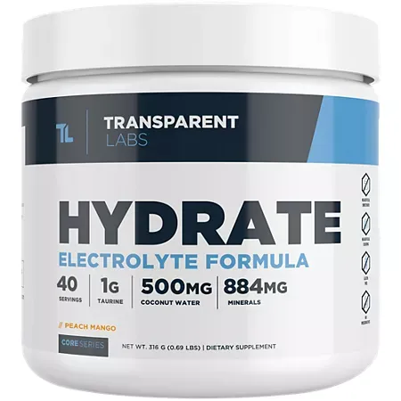 Hydrate – Electrolyte Formula – Peach Mango 1 Hydrate – Electrolyte Formula – Peach Mango (0.69 Lbs./ 40 Servings)