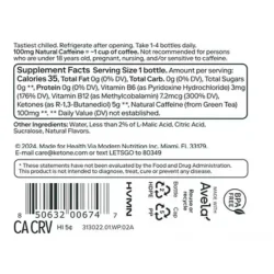 Ketone-IQ - High Performance Energy - 100 MG Natural Caffeine - Peach