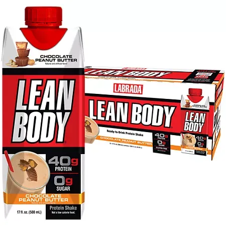 Lean Body Protein Shake - 40g Protein - Chocolate Peanut Butter 4 Lean Body Protein Shake - 40g Protein - Chocolate Peanut Butter (17 Fl Oz. / 12 Drinks)