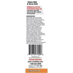 Lean Body Protein Shake - 40g Protein - Chocolate Peanut Butter (17 Fl Oz. / 12 Drinks)