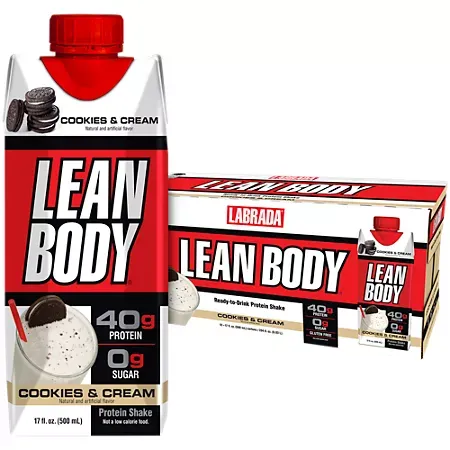 Lean Body Protein Shake - 40g Protein - Cookies & Cream 3 Lean Body Protein Shake - 40g Protein - Cookies & Cream (17 Fl Oz. / 12 Drinks)