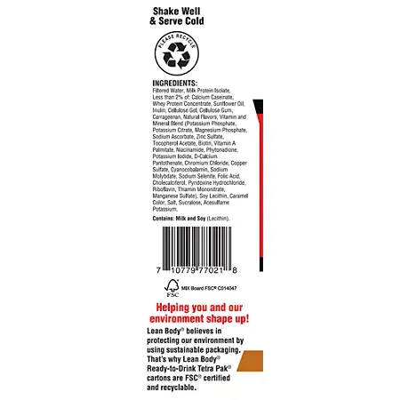 Lean Body Protein Shake - 40g Protein - Salted Caramel 3 Lean Body Protein Shake - 40g Protein - Salted Caramel (17 Fl Oz. / 12 Drinks)