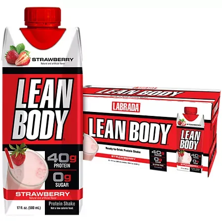 Lean Body Protein Shake - 40g Protein - Strawberry 4 Lean Body Protein Shake - 40g Protein - Strawberry (17 Fl Oz. / 12 Drinks)