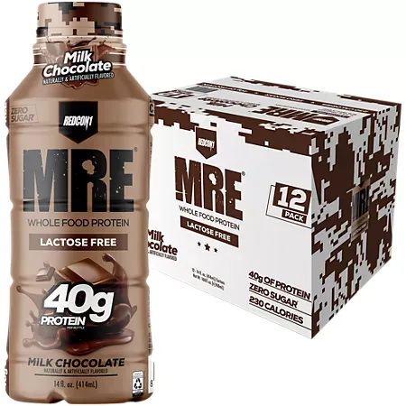 MRE Protein Shake - 40g Protein - Milk Chocolate 4 MRE Protein Shake - 40g Protein - Milk Chocolate (14 Fl Oz. / 12 Drinks)