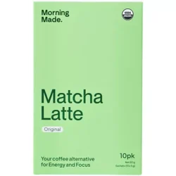 Matcha Latte Packets - Coffee Alternative for Energy & Focus (10 Single Serving Packets)