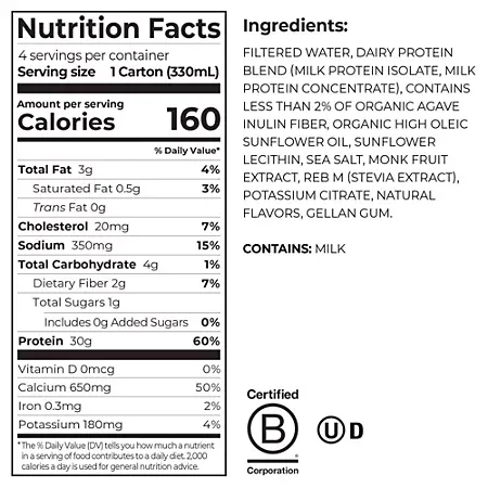 Milk Protein Shake - 30g Protein - Vanilla Bean 2 Milk Protein Shake - 30g Protein - Vanilla Bean