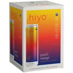 Organic Non-Alcoholic Social Tonic - Functional Seltzer - Peach Mango (4 Drinks, 12 Fl. Oz. Each)