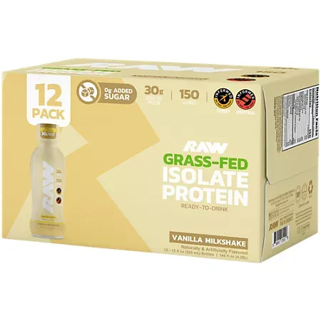 Protein Shake - 30g Grass Fed Protein - Vanilla Milkshake 3 Protein Shake - 30g Grass Fed Protein - Vanilla Milkshake (12 Fl Oz. / 12 Drinks)