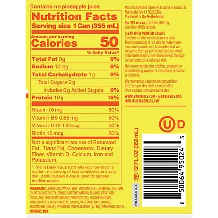 Protein Soda - 10g Protein - Pineapple Sunrise 1 Protein Soda - 10g Protein - Pineapple Sunrise 1