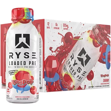 Ryse Ready-To-Drink Pre-Workout - Ring Pop Cherry 3 Ryse Ready-To-Drink Pre-Workout - Ring Pop Cherry