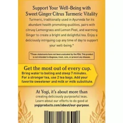Sweet Ginger Citrus Turmeric Vitality - Caffeine Free (16 Tea Bags)