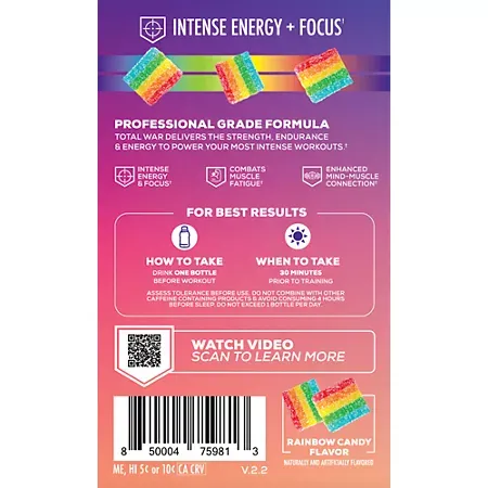 Total War Pre-Workout Ready To Drink - Rainbow Candy 3 Total War Pre-Workout Ready To Drink - Rainbow Candy