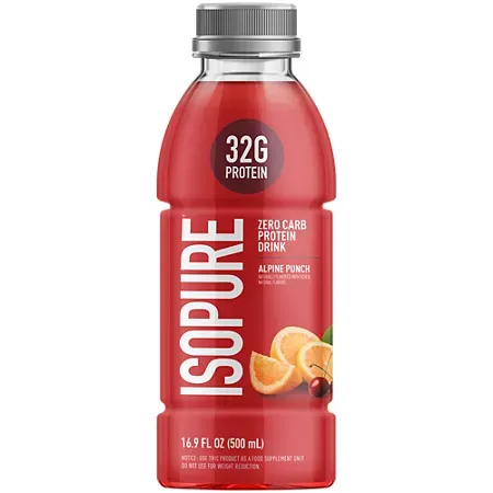 Zero Carb Protein Drink - 32g of 100% Whey Protein Isolate - Alpine Punch Zero Carb Protein Drink - 32g of 100% Whey Protein Isolate - Alpine Punch (16.9 Fl Oz. / 12 Drinks)