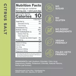 Zero-Sugar Electrolyte Drink Mix - Citrus Salt (30 Stick Packs)