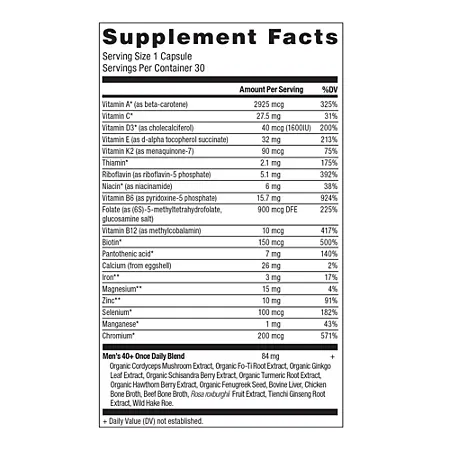 Ancient Multivitamin for Men 40+ - Once Daily (30 Capsules) 2 Ancient Multivitamin for Men 40+ - Once Daily (30 Capsules)