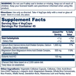 Calcium & Magnesium - Full Range Amino Acid Chelates in a Special Herb Base (180 Capsules)